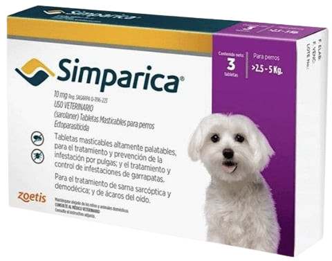 Simparica 10 MG X unidad ( 2.5. A 5 KG )