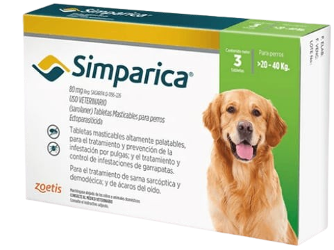 SIMPARICA 80 MG X unidad (20 A 40 KG)