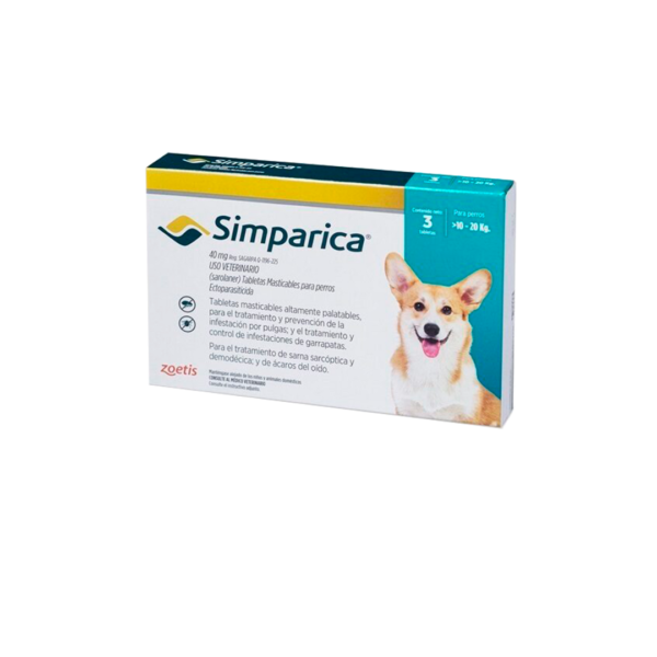 Simparica 40 mg x unidad (10 a 20 kg)